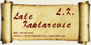 Lale Kaplarević vizit kartica